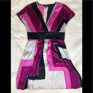 Express Color Block Silk Dress